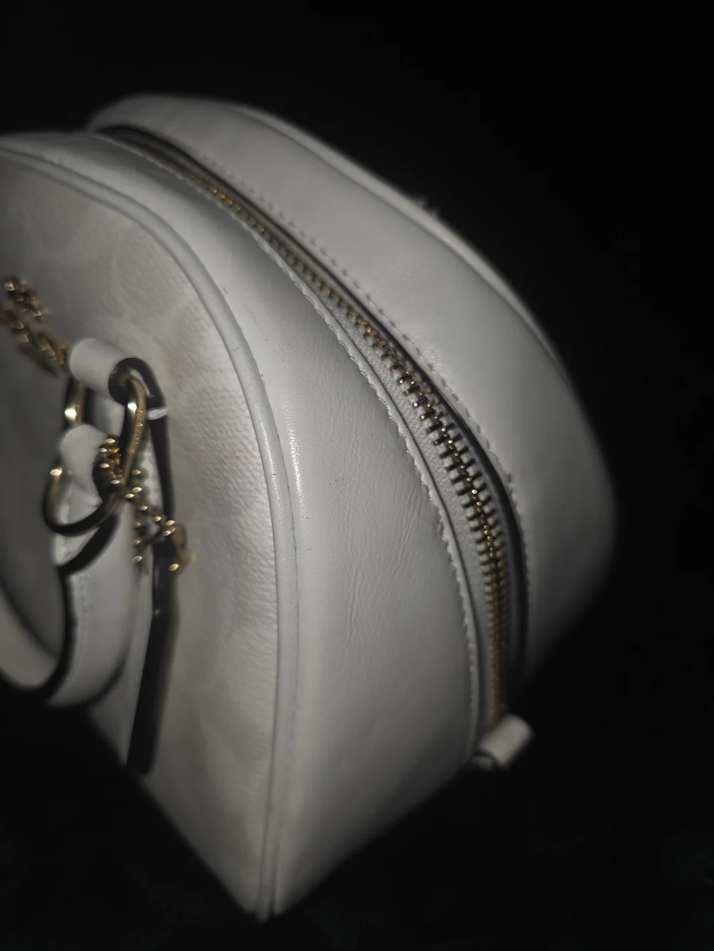 Coach Sydney Satchel Glaxier White Signature Dome Satchel Bag Purse